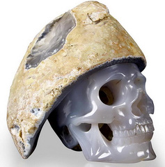 Jan 3, 2015 ACSAD (A Crystal Skull a Day) - Flowers and Peace - Agate Geode Carved Crystal Skull Sculpture