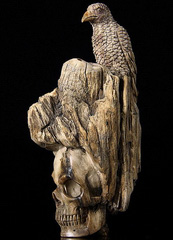 Feb 20, 2015 ACSAD (A Crystal Skull a Day) - A Part of Nature - Petrified Wood Branch Carved Crystal Skull and Raven Sculpture