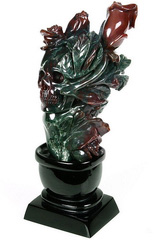 Feb 16, 2015 ACSAD (A Crystal Skull a Day) - The Center of Peace - Indian Agate Carved Crystal Skull with Roses and Black Obsidian Vase Stand Sculpture
