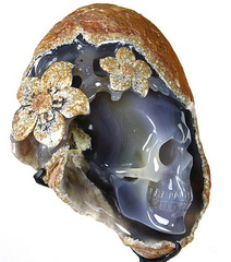 Apr 21, 2015 ACSAD (A Crystal Skull a Day) - Fruit of the Vine - Agate Carved Crystal Skull Sculpture with Stand