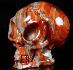 May 7, 2015 ACSAD (A Crystal Skull a Day) - Making Contact - Red Jasper Carved Alien Crystal Skull Sculpture