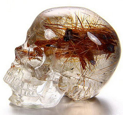 May 12, 2015 ACSAD (A Crystal Skull a Day) - Limitless Potential - Rutilated Quartz Crystal Carved Crystal Skull Sculpture