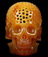 May 14, 2015 ACSAD (A Crystal Skull a Day) - Hecate's Dreams - Carnelian Carved Crystal Skull Sculpture