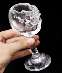 May 26, 2015 ACSAD (A Crystal Skull a Day) - Quartz Crystal Carved Crystal Skull Stemmed Cup Sculpture