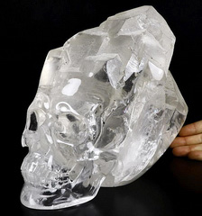 17.2LB Titan 9.1" Quartz Rock Crystal Carved Crystal Skull Sculpture,Super Realistic, Crystal Healing