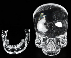 8.2" Quartz Rock Crystal Carved Crystal MH Skull Replica, Detachable Skulls, Crystal Healing