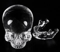 8.5" Quartz Rock Crystal Carved Crystal Skull MH Skull Replica, Detachable Skulls, Crystal Healing