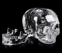 Giant Clear 8.1" Quartz Rock Crystal Carved Crystal MH Skull Replicas, Detachable Skulls, Realistic, Crystal Healing, Realistic, Healing