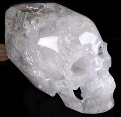39.8LB TITAN 14.4" Quartz Rock Crystal Carved Crystal Skull, Crystal Healing