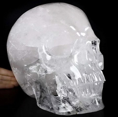 TITAN 11.5" Quartz Rock Crystal Carved Crystal Skull,Super Realistic, Crystal Healing