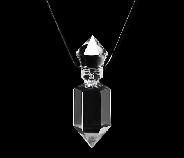 Quartz Rock Crystal & 925 Sterling Silver Double Terminated Carved Crystal Skull Pendant with 925 Sterling Silver