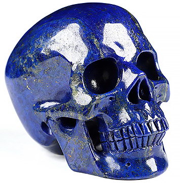 Top Quality 3.5" Lapis Lazuli Carved Crystal Skull,Super Realistic, Crystal Healing