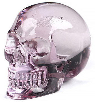 Gemstone 1.1" Amethyst Hand Carved Crystal Skull, Realistic, Crystal Healing