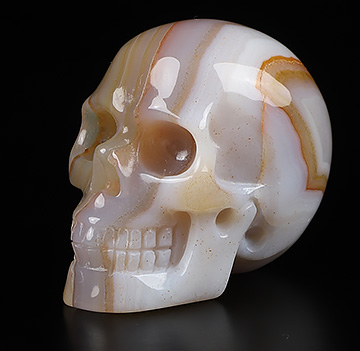 1.2" Agate Carved Crystal Skull,Realistic, Crystal Healing