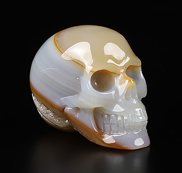 1.1" Agate Carved Crystal Skull,Realistic, Crystal Healing