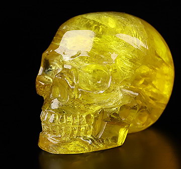 1.2" Orange Fluorite Carved Crystal Skull,Realistic, Crystal Healing