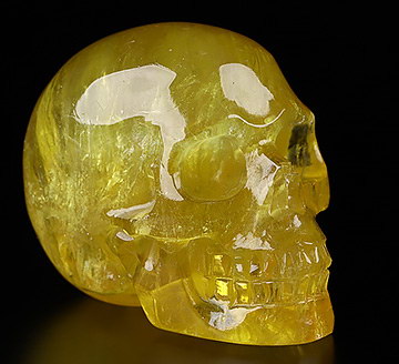 1.5" Orange Fluorite Carved Crystal Skull,Realistic, Crystal Healing