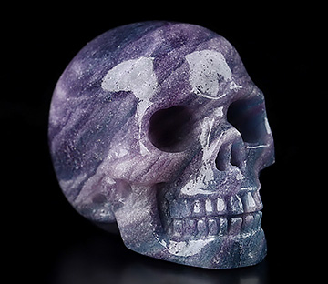 1.3" Fluorite Carved Crystal Skull,Realistic, Crystal Healing
