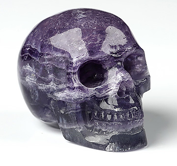 1.1" Fluorite Carved Crystal Skull,Realistic, Crystal Healing