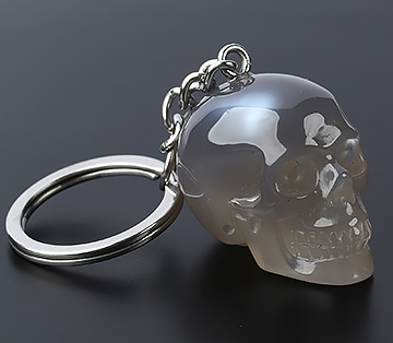 1.2" Agate Carved Crystal Skull Stainless Steel Buckle, Crystal Healing