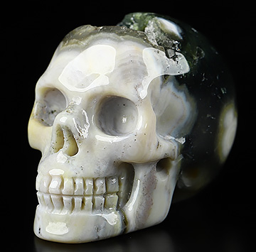 1.2" Ocean Jasper Carved Crystal Skull,Realistic, Crystal Healing