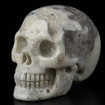 1.2" Ocean Jasper Carved Crystal Skull,Realistic, Crystal Healing