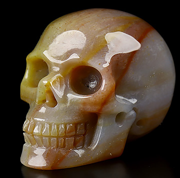 1.2" Agate Carved Crystal Skull,Realistic, Crystal Healing