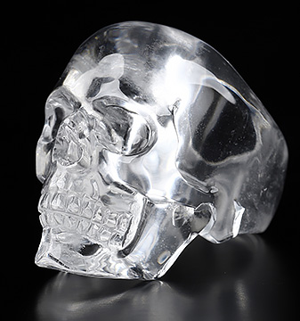 US# 10 Quartz Rock Crystal Carved Crystal Skull Rings, Crystal Healing